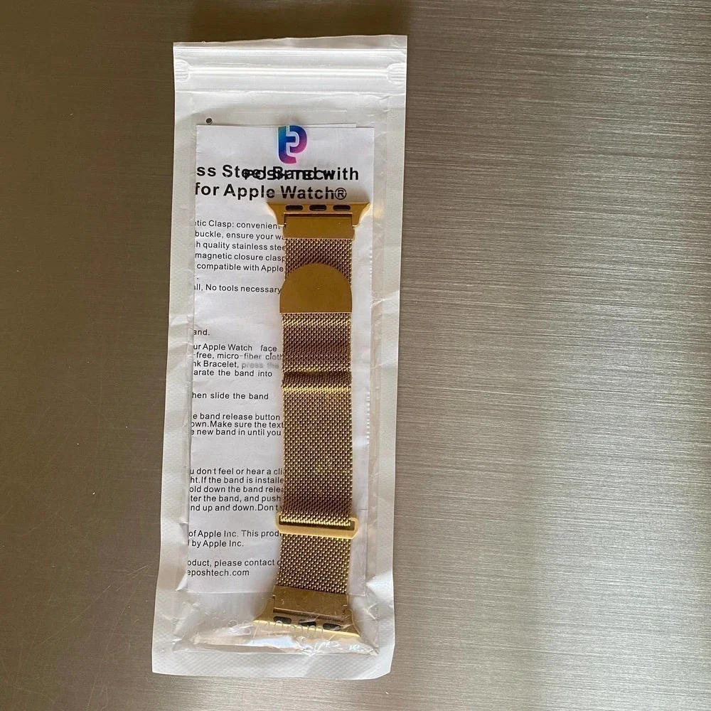 POSHTECH Stainless Steel Mesh AppleWatch Band Gold